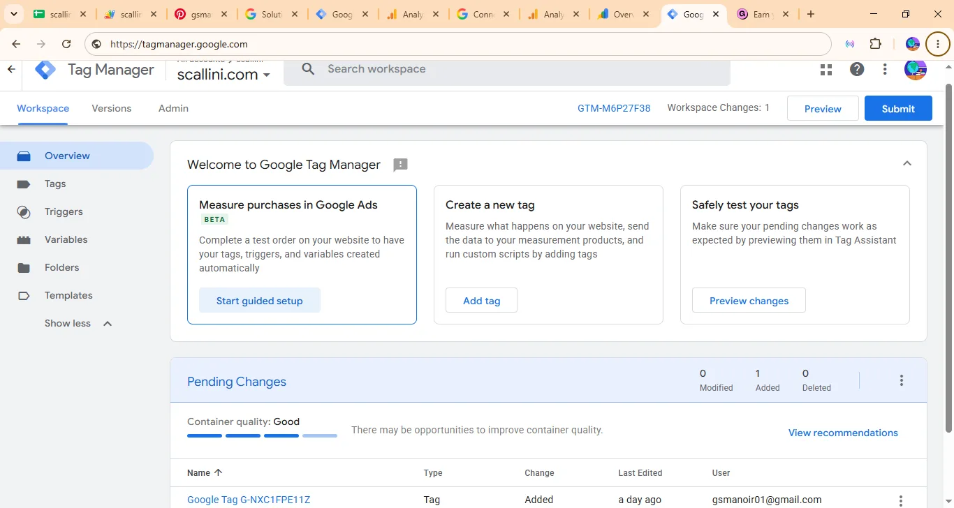 Google Tag Manager Account
